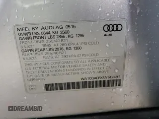 2015 Audi SQ5 Premium Plus with VIN WA1CGAFPXFA147491, listed as a Copart auction lot 48976505 with 124,717 mi miles and Salvage Title. Bid and sale history available at carsss.com. Image 12.