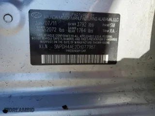 2012 Hyundai Elantra GLS PZEV with VIN 5NPDH4AE2CH077987, listed as a Copart auction lot 47399855 with 125,772 mi miles and Salvage Title. Bid and sale history available at carsss.com. Image 14.