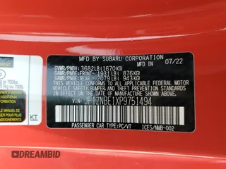 2023 Toyota GR86 Premium with VIN JF1ZNBE1XP9751494, listed as a Copart auction lot 71500464 with 25,950 mi miles and Salvage Title. Bid and sale history available at carsss.com. Image 12.