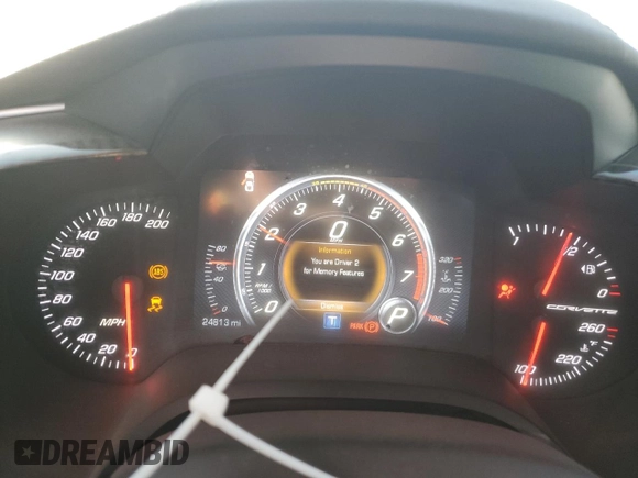 2016 Chevrolet Corvette Z51 2LT with VIN 1G1YK2D71G5118497, listed as a Copart auction lot 44011505 with 24,813 mi miles and Salvage title. Bid and sale history available at DreamBid. Image 9.