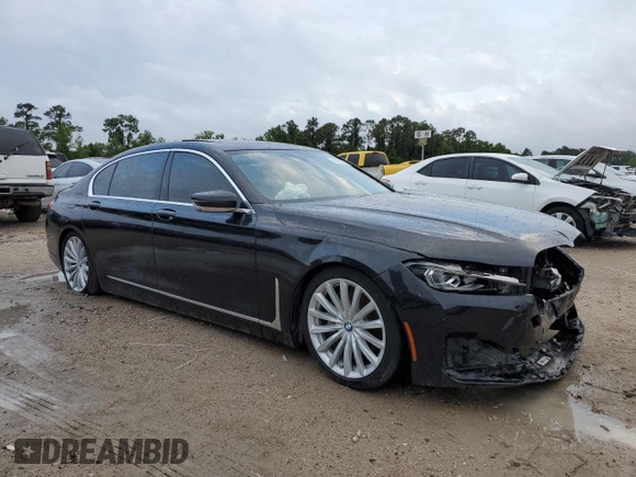 2020 BMW 7 Series 740i with VIN WBA7T2C07LGL17103, listed as a Copart auction lot 54065375 with 53,598 mi miles and Salvage Title. Bid and sale history available at carsss.com. Image 4.