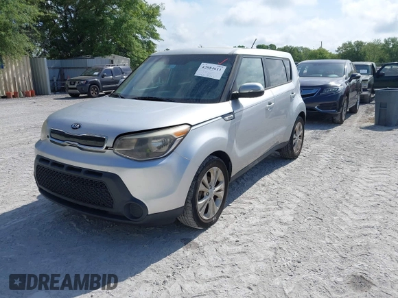 2014 Kia Soul + with VIN KNDJP3A57E7725296, listed as a IAAI auction lot 42084611 with 223,610 mi miles. Bid and sale history available at carsss.com. Image 2.