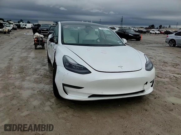 2022 Tesla Model 3 Long Range with VIN 5YJ3E1EB9NF167318, listed as a Copart auction lot 43235155 with 54,167 mi miles and Salvage Title. Bid and sale history available at carsss.com. Image 11.