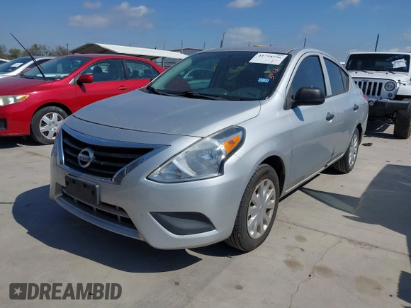 2015 Nissan Versa S Plus with VIN 3N1CN7AP3FL827203, listed as a IAAI auction lot 41758256 with 99,349 mi miles. Bid and sale history available at carsss.com. Image 2.