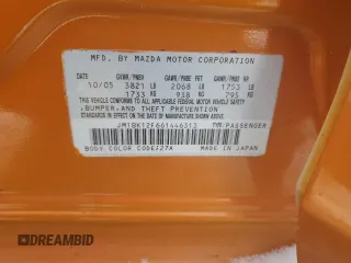 2006 Mazda 3 i with VIN JM1BK12F661446313, listed as a Copart auction lot 84544614 with 211,081 mi miles and Salvage Title. Bid and sale history available at carsss.com. Image 13.
