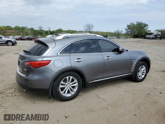 2016 Infiniti QX70 with VIN JN8CS1MW0GM752462, listed as a Copart auction lot 54750195 with 116,294 mi miles and Salvage title. Bid and sale history available at DreamBid. Image 3.