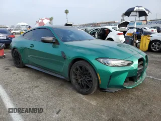2023 BMW M4 Competition xDrive with VIN WBS43AZ05PCM27905, listed as a Copart auction lot 57946504 with 9,968 mi miles and Salvage Title. Bid and sale history available at carsss.com. Image 4.