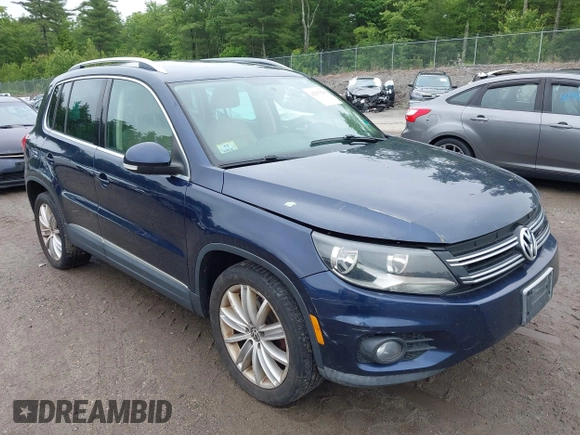 2012 Volkswagen Tiguan SE with VIN WVGBV7AX7CW552641, listed as a IAAI auction lot 42547566 with 184,617 mi miles and . Bid and sale history available at DreamBid. Image 1.