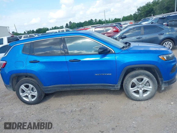 2023 Jeep Compass Sport with VIN 3C4NJDAN1PT509922, listed as a IAAI auction lot 42327048 with 26,598 mi miles and . Bid and sale history available at DreamBid. Image 13.
