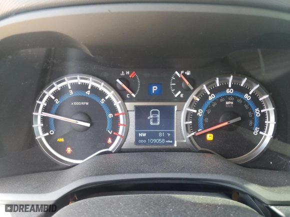 2017 Toyota 4Runner SR5 with VIN JTEBU5JRXH5459778, listed as a Copart auction lot 52144465 with 109,058 mi miles and Salvage Title. Bid and sale history available at carsss.com. Image 9.