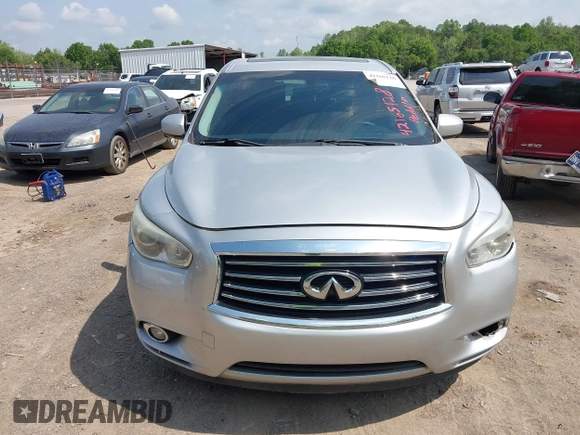 2013 Infiniti JX35 with VIN 5N1AL0MM2DC332434, listed as a IAAI auction lot 42165128 with 182,914 mi miles. Bid and sale history available at carsss.com. Image 6.