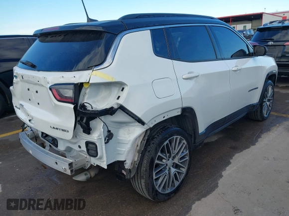 2023 Jeep Compass Limited with VIN 3C4NJDCN3PT541204, listed as a IAAI auction lot 41233651 with 16,757 mi miles and . Bid and sale history available at DreamBid. Image 4.