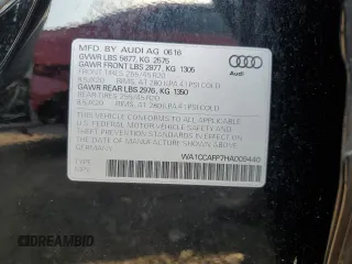 2017 Audi SQ5 Premium Plus with VIN WA1CCAFP7HA009440, listed as a Copart auction lot 62433294 with 83,790 mi miles and Salvage Title. Bid and sale history available at DreamBid. Image 13.