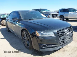 2017 Audi A8 L Sport with VIN WAU43AFD2HN000635, listed as a IAAI auction lot 41686835 with 91,203 mi miles. Bid and sale history available at carsss.com. Image 1.