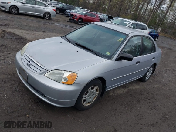 2001 Honda Civic LX with VIN 1HGES16581L043706, listed as a IAAI auction lot 42045657 with 149,285 mi miles. Bid and sale history available at carsss.com. Image 2.