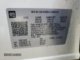 2023 Chevrolet TrailBlazer LT with VIN KL79MPS22PB207987, listed as a Copart auction lot 54450735 with 59,904 mi miles and Clean Title. Bid and sale history available at DreamBid. Image 13.