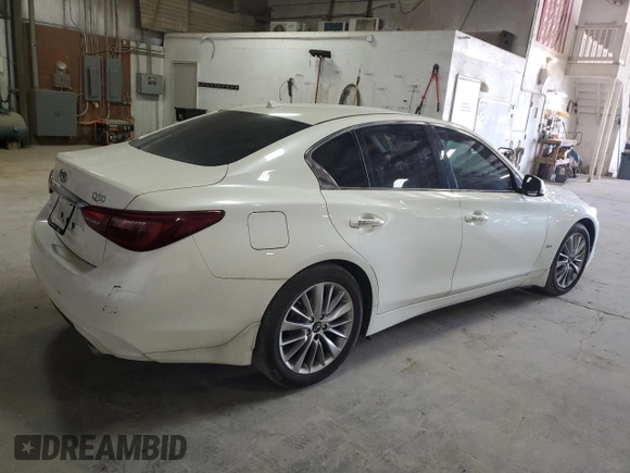 2019 Infiniti Q50 3.0t LUXE with VIN JN1EV7ARXKM556988, listed as a Copart auction lot 53383135 with 30,957 mi miles and Salvage Title. Bid and sale history available at carsss.com. Image 3.