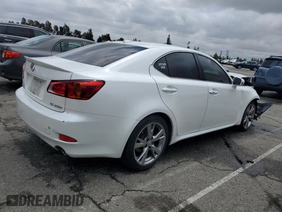 2010 Lexus IS 250 with VIN JTHBF5C20A5125178, listed as a Copart auction lot 55769825 with 190,247 mi miles and Clean title. Bid and sale history available at DreamBid. Image 3.