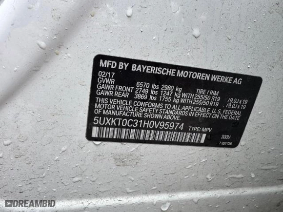 2017 BMW X5 xDrive40e iPerformance with VIN 5UXKT0C31H0V95974, listed as a Copart auction lot 51391445 with 180,172 mi miles and Clean Title. Bid and sale history available at carsss.com. Image 10.