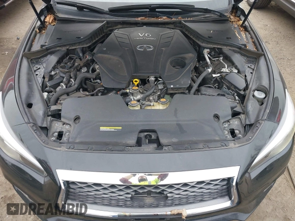 2020 Infiniti Q50 Luxe with VIN JN1EV7AR5LM250864, listed as a IAAI auction lot 40927003 with 57,534 mi miles and . Bid and sale history available at carsss.com. Image 10.
