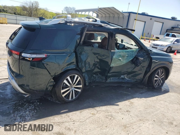 2024 Nissan Pathfinder Platinum with VIN 5N1DR3DK1RC266834, listed as a Copart auction lot 52101895 with 2,046 mi miles and Salvage title. Bid and sale history available at DreamBid. Image 3.