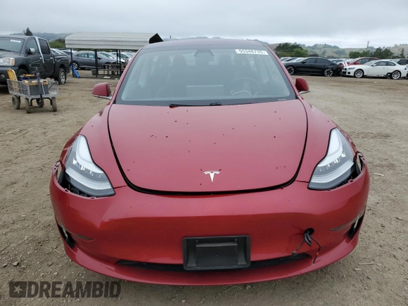 2018 Tesla Model 3 Long Range Battery with VIN 5YJ3E1EA5JF153966, listed as a Copart auction lot 55348735 with 38,755 mi miles and Salvage Title. Bid and sale history available at DreamBid. Image 5.