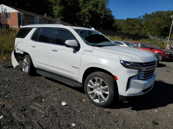 2022 Chevrolet Tahoe High Country with VIN 1GNSKTKL1NR313709, listed as a Copart auction lot 75839884 with 55,755 mi miles and Salvage Title. Bid and sale history available at carsss.com. Image 4.