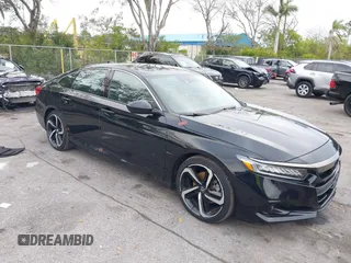 2021 Honda Accord Sport with VIN 1HGCV1F32MA058926, listed as a IAAI auction lot 41742961 with 44,569 mi miles and . Bid and sale history available at DreamBid. Image 1.