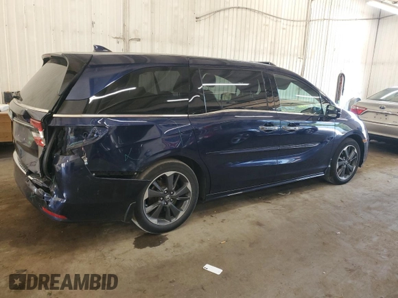 2022 Honda Odyssey Elite z VIN 5FNRL6H97NB011977, wystawiony jako Copart lot #56356345 z przebiegiem 58 803 mil mil oraz Szkoda całkowita • Salvage title. Historia ofert i sprzedaży dostępna na DreamBid. Obrazek 3.