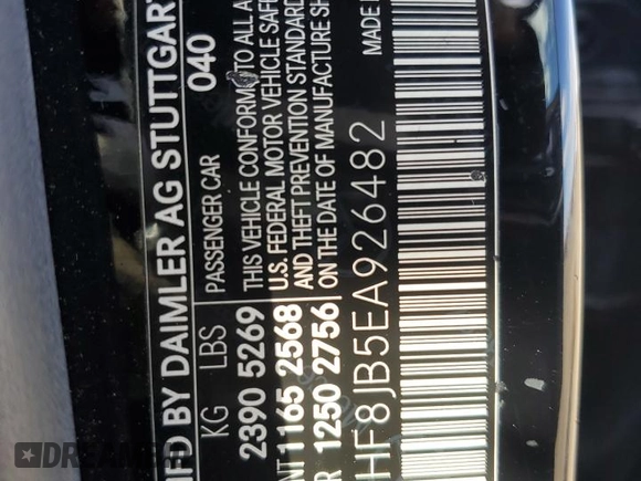 2014 Mercedes-Benz E 350 Luxury with VIN WDDHF8JB5EA926482, listed as a Copart auction lot 48589315 with 116,079 mi miles and Salvage title. Bid and sale history available at DreamBid. Image 13.