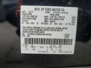 2017 Ford Explorer XLT with VIN 1FM5K7D89HGD19792, listed as a Copart auction lot 51812705 with 101,800 mi miles and Salvage Title. Bid and sale history available at DreamBid. Image 13.