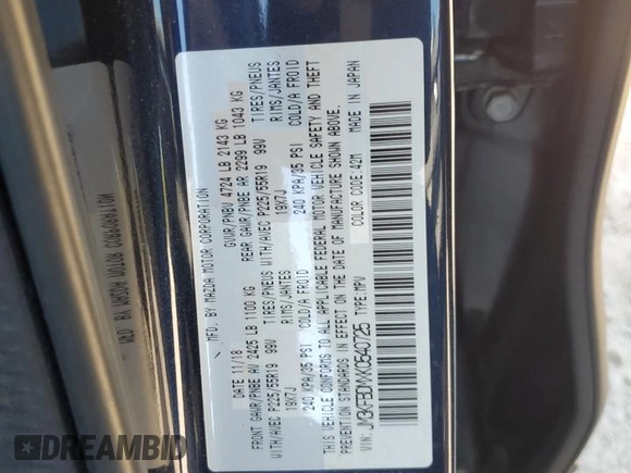2019 Mazda CX-5 Grand Touring with VIN JM3KFBDMXK0540725, listed as a Copart auction lot 52395185 with 33,838 mi miles and Salvage Title. Bid and sale history available at carsss.com. Image 14.