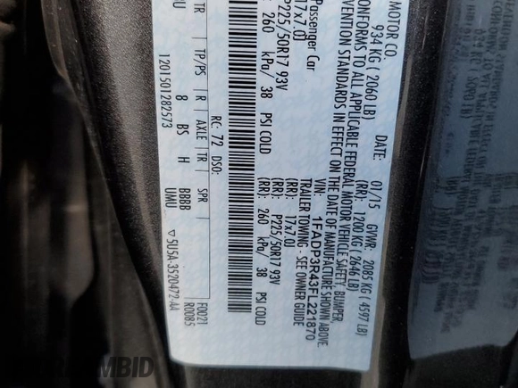 2015 Ford Focus Electric with VIN 1FADP3R43FL221870, listed as a Copart auction lot 79549284 with 67,079 mi miles and Salvage title. Bid and sale history available at DreamBid. Image 14.