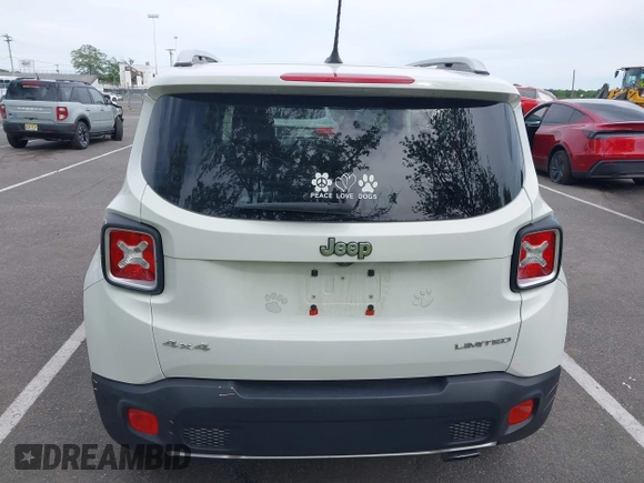 2016 Jeep Renegade Limited with VIN ZACCJBDT7GPD46240, listed as a IAAI auction lot 42329227 with 41,916 mi miles and . Bid and sale history available at DreamBid. Image 16.