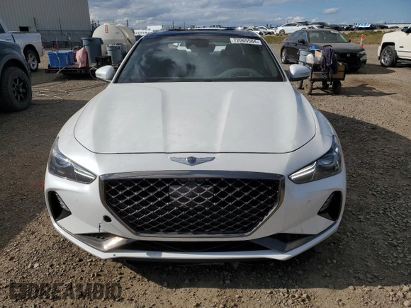 2021 Genesis G70 3.3T with VIN KMTG74LEXMU070081, listed as a Copart auction lot 72065504 with 73,851 mi miles and Clean Title. Bid and sale history available at carsss.com. Image 5.