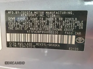 2005 Toyota Solara SE z VIN 4T1FA38P95U057030, wystawiony jako Copart lot #41839995 z przebiegiem 236 448 mil mil oraz Szkoda całkowita • Salvage title. Historia ofert i sprzedaży dostępna na DreamBid. Obrazek 14.