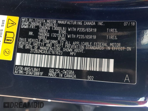 2018 Lexus RX 350 с VIN 2T2BZMCA9JC161623, выставлен на аукционе Copart как лот 62090525 с пробегом 67 732 миль миль и Списание • Salvage title. История ставок и продаж доступна на DreamBid. Изображение 13.