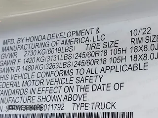 2023 Honda Ridgeline Black Edition with VIN 5FPYK3F84PB011792, listed as a IAAI auction lot 42049593 with 21,002 mi miles and . Bid and sale history available at DreamBid. Image 9.