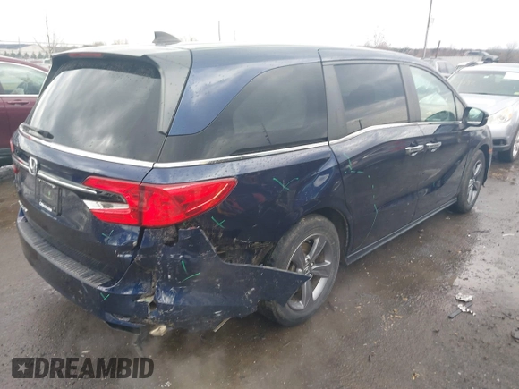 2021 Honda Odyssey EX with VIN 5FNRL6H55MB018776, listed as a IAAI auction lot 41485453 with 53,766 mi miles and . Bid and sale history available at DreamBid. Image 4.