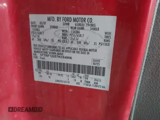 2007 Ford F-150 XL with VIN 1FTRF12257KC64906, listed as a IAAI auction lot 41544638 with 258,965 mi miles. Bid and sale history available at carsss.com. Image 9.