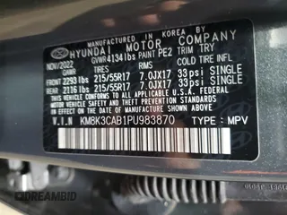 2023 Hyundai Kona SEL with VIN KM8K3CAB1PU983870, listed as a Copart auction lot 54140665 with 9,518 mi miles and Salvage Title. Bid and sale history available at DreamBid. Image 13.
