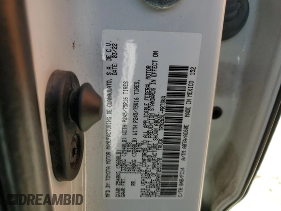 2022 Toyota Tacoma SR with VIN 3TYAX5GN9NT051570, listed as a Copart auction lot 49678735 with 52,709 mi miles and Salvage title. Bid and sale history available at DreamBid. Image 12.