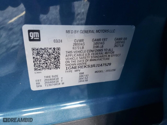 2024 Chevrolet Traverse FWD LS with VIN 1GNEREKS1RJ147529, listed as a Copart auction lot 66919574 with 1,855 mi miles and Salvage Title. Bid and sale history available at carsss.com. Image 15.