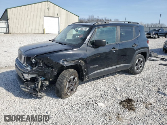 2017 Jeep Renegade Sport with VIN ZACCJBAB7HPF40134, listed as a Copart auction lot 48661955 with 127,338 mi miles and Salvage Title. Bid and sale history available at carsss.com. Image 1.