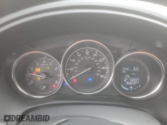 2016 Mazda CX-5 Sport with VIN JM3KE4BY4G0844967, listed as a Copart auction lot 54829885 with 95,653 mi miles and Salvage title. Bid and sale history available at DreamBid. Image 9.