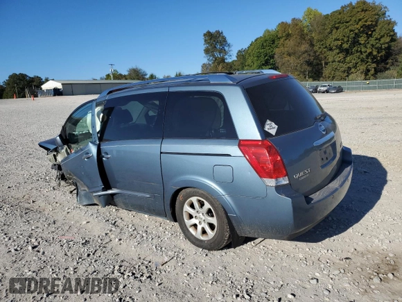 2008 Nissan Quest SL with VIN 5N1BV28U38N111276, listed as a Copart auction lot 76967564 with 0 mi miles and Salvage Title. Bid and sale history available at carsss.com. Image 2.
