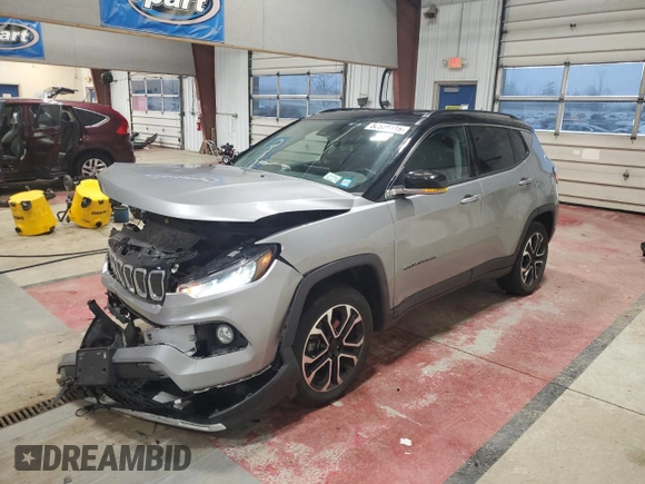 2022 Jeep Compass High Altitude with VIN 3C4NJDCBXNT187331, listed as a Copart auction lot 52526315 with 23,463 mi miles and Salvage Title. Bid and sale history available at DreamBid. Image 1.
