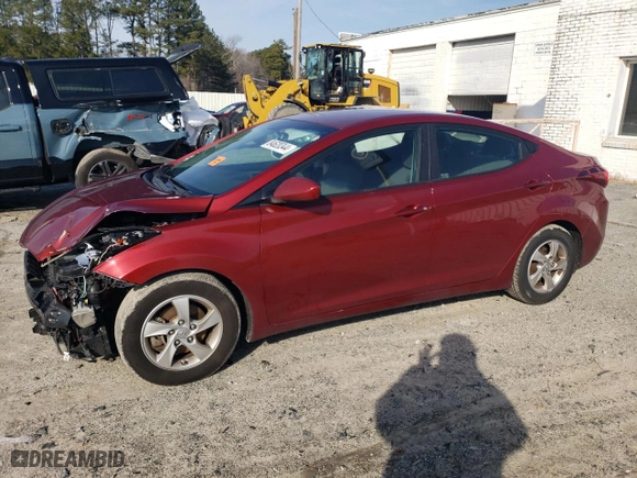 2014 Hyundai Elantra SE with VIN 5NPDH4AE6EH467946, listed as a Copart auction lot 84620344 with 104,711 mi miles and Salvage Title. Bid and sale history available at carsss.com. Image 1.