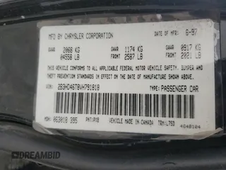 1997 Dodge Intrepid with VIN 2B3HD46T8VH791818, listed as a Copart auction lot 52585355 with 194,324 mi miles and Non Repairable. Bid and sale history available at carsss.com. Image 12.