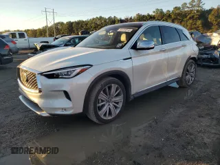 2021 Infiniti QX50 SENSORY with VIN 3PCAJ5CB4MF114697, listed as a Copart auction lot 80220814 with 19,372 mi miles and Salvage Title. Bid and sale history available at carsss.com. Image 1.